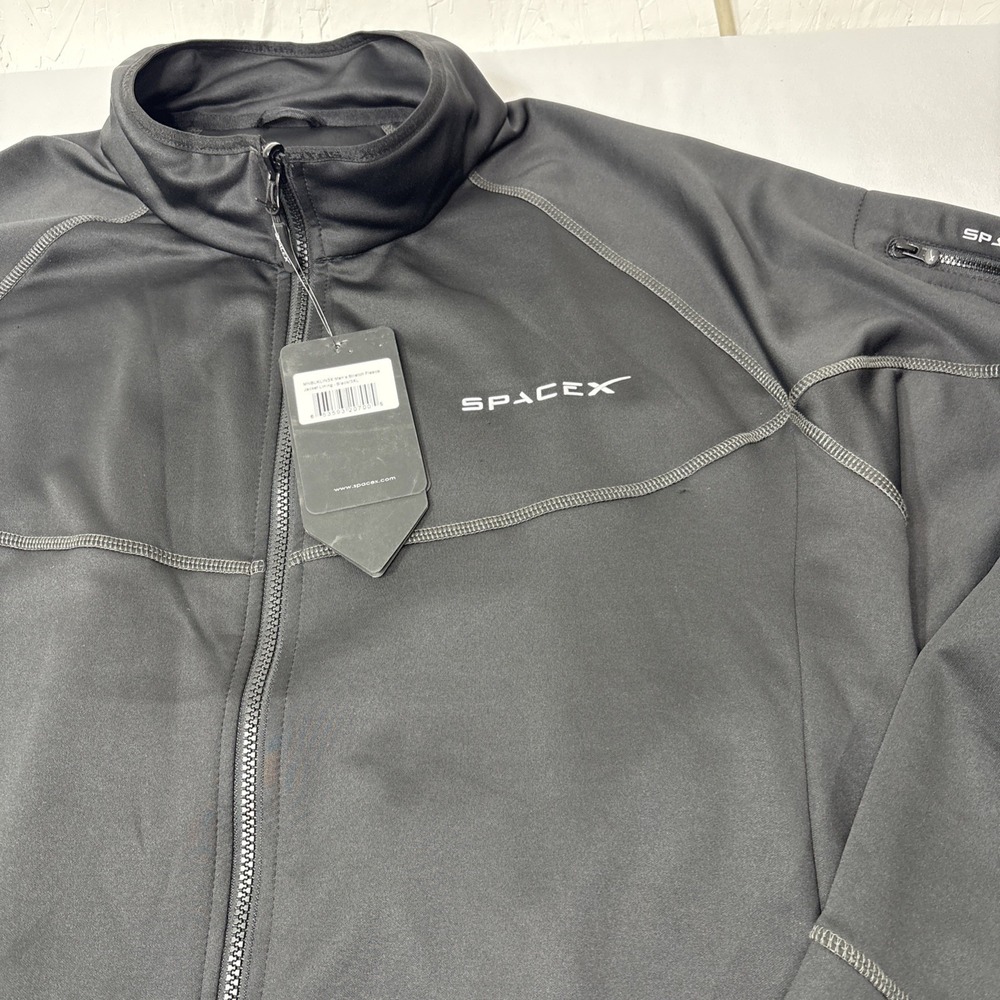 Official SpaceX Men's Stretch Fleece Black Soft Shell Jacket Full Zip 3XL - Picture 3 of 11